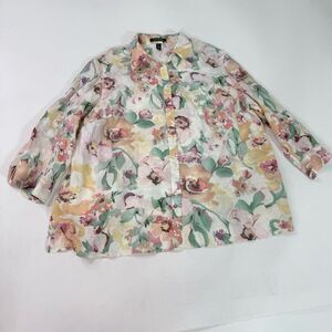 Lauren Ralph Lauren Floral Blouse - Pink, Green, Yellow